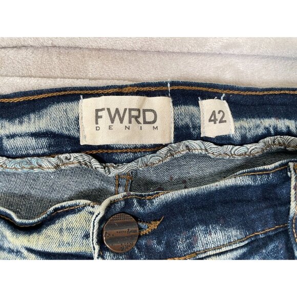FWRD Buckle Up Super Distressed Thrashed Grunge Jeans Size 42 - Picture 5 of 10